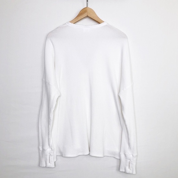 OffLine Aeria XL White waffle knit Henley pull over tunic top - Picture 2 of 9